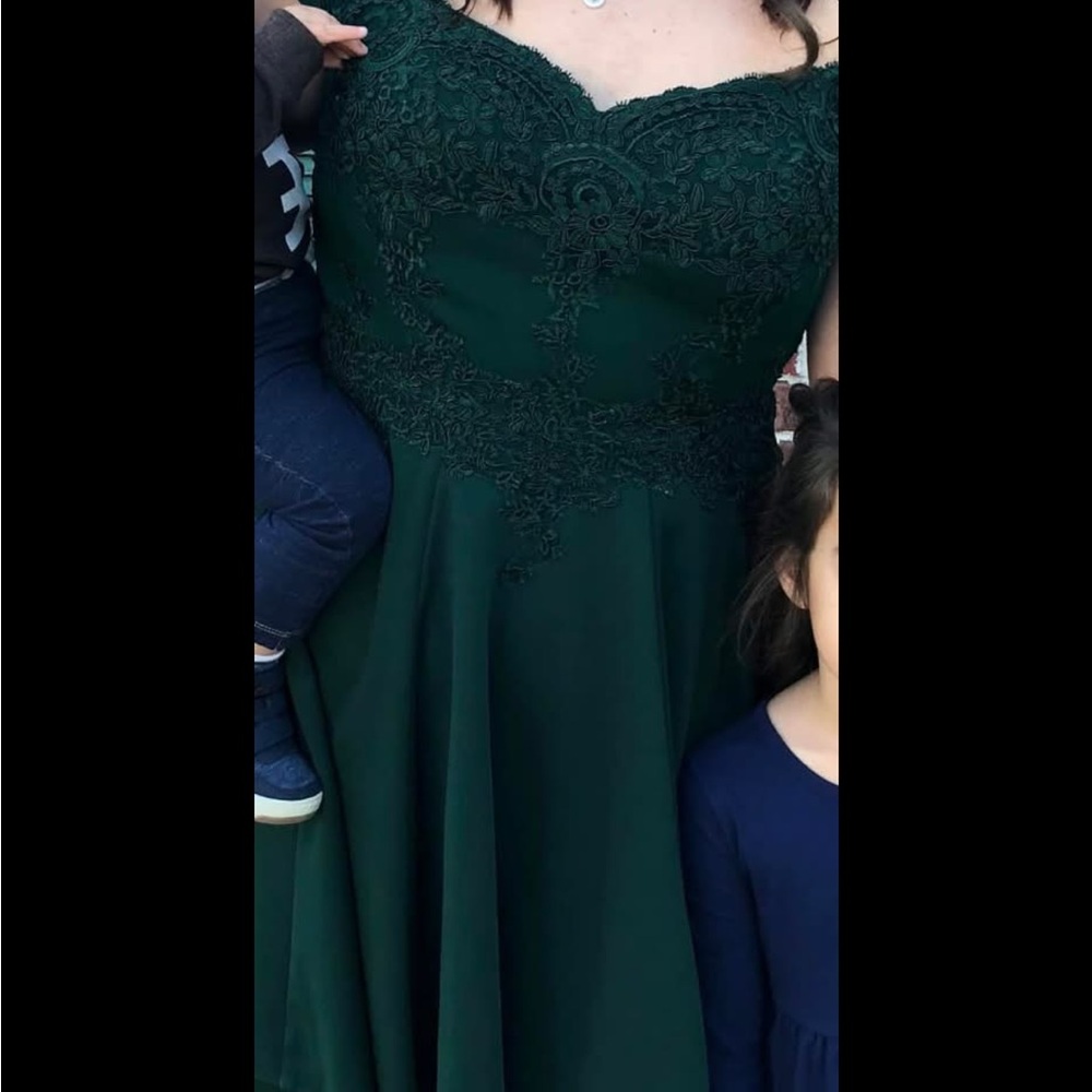 Elegant Green Lace Dress